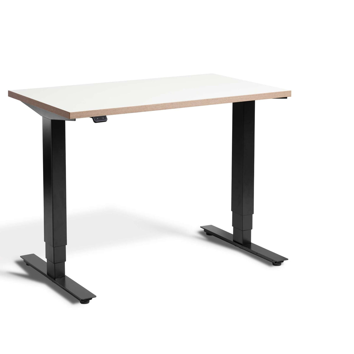standing desk 80cm wide: pacto white ply edge top & black frame