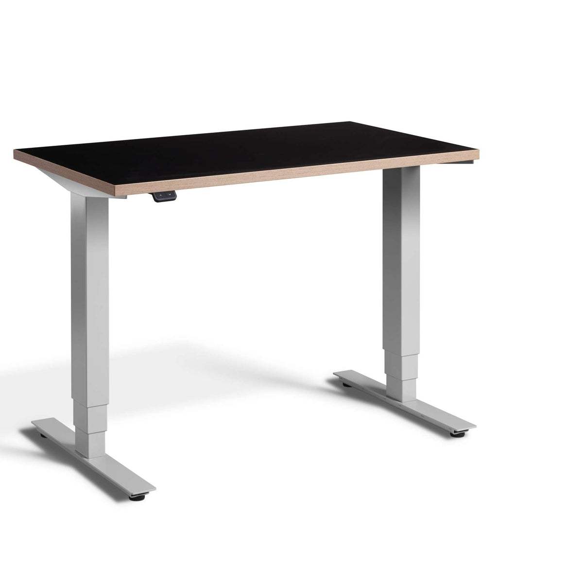 standing desk 90cm wide: pacto black ply edge top & silver frame