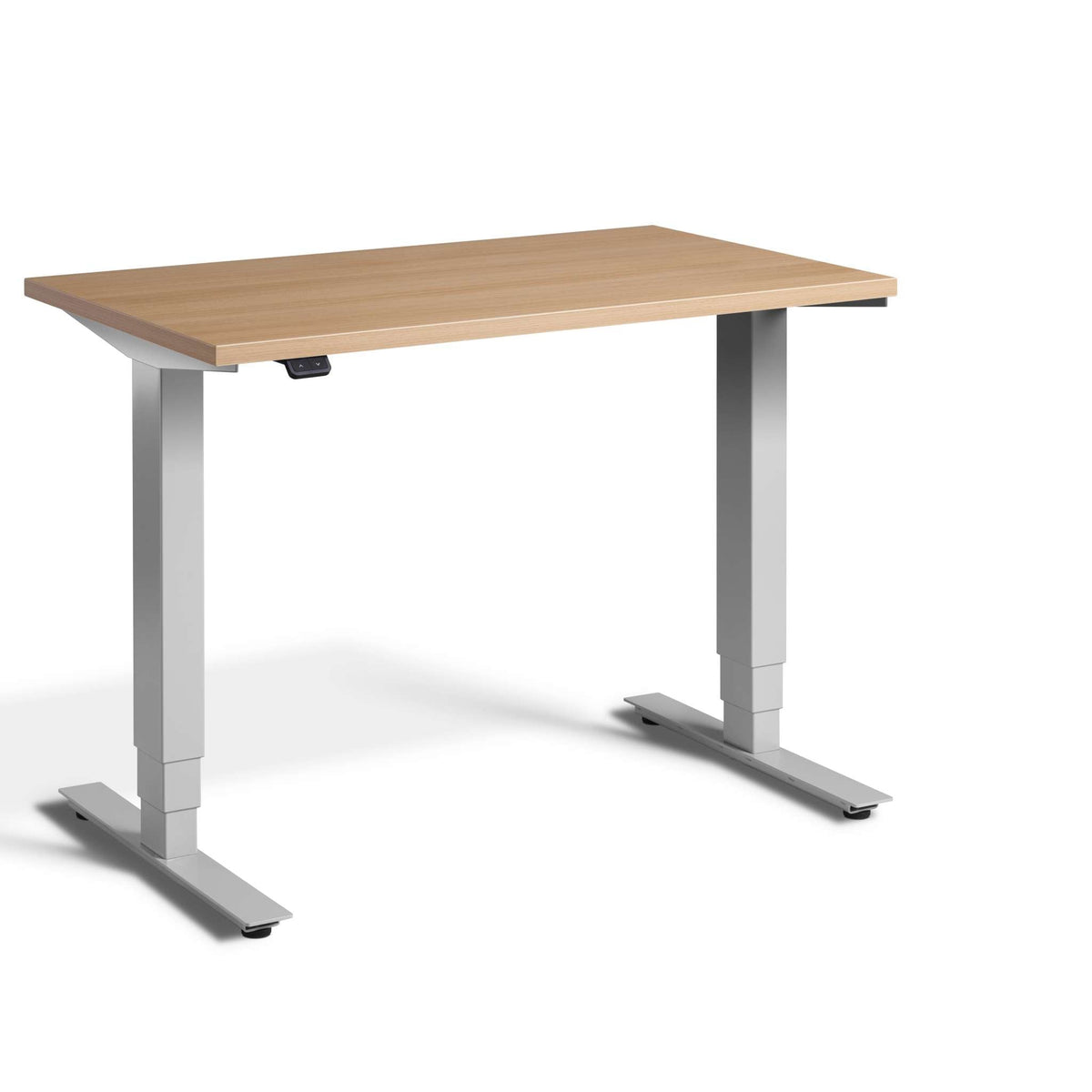 standing desk 90cm wide: pacto oak top & silver frame