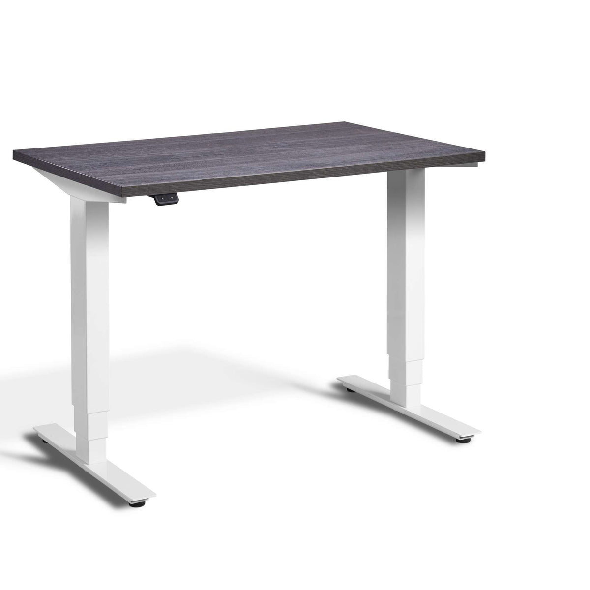 standing desk 80cm wide: pacto anthracite sherman oak top & white frame