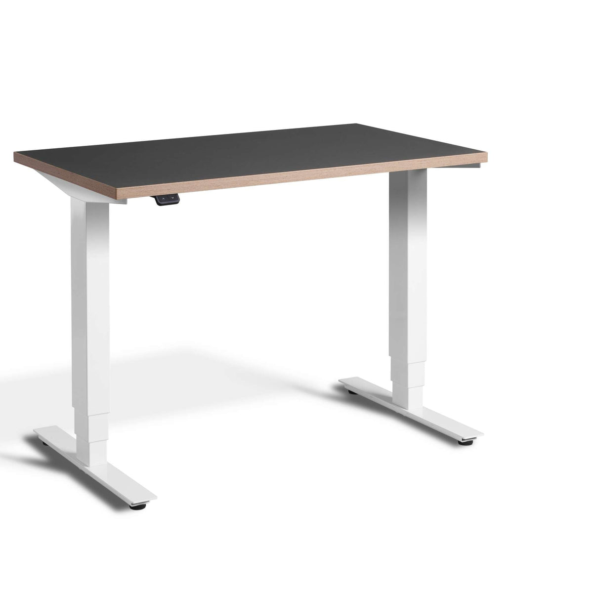standing desk 80cm wide: pacto graphite ply edge top & white frame