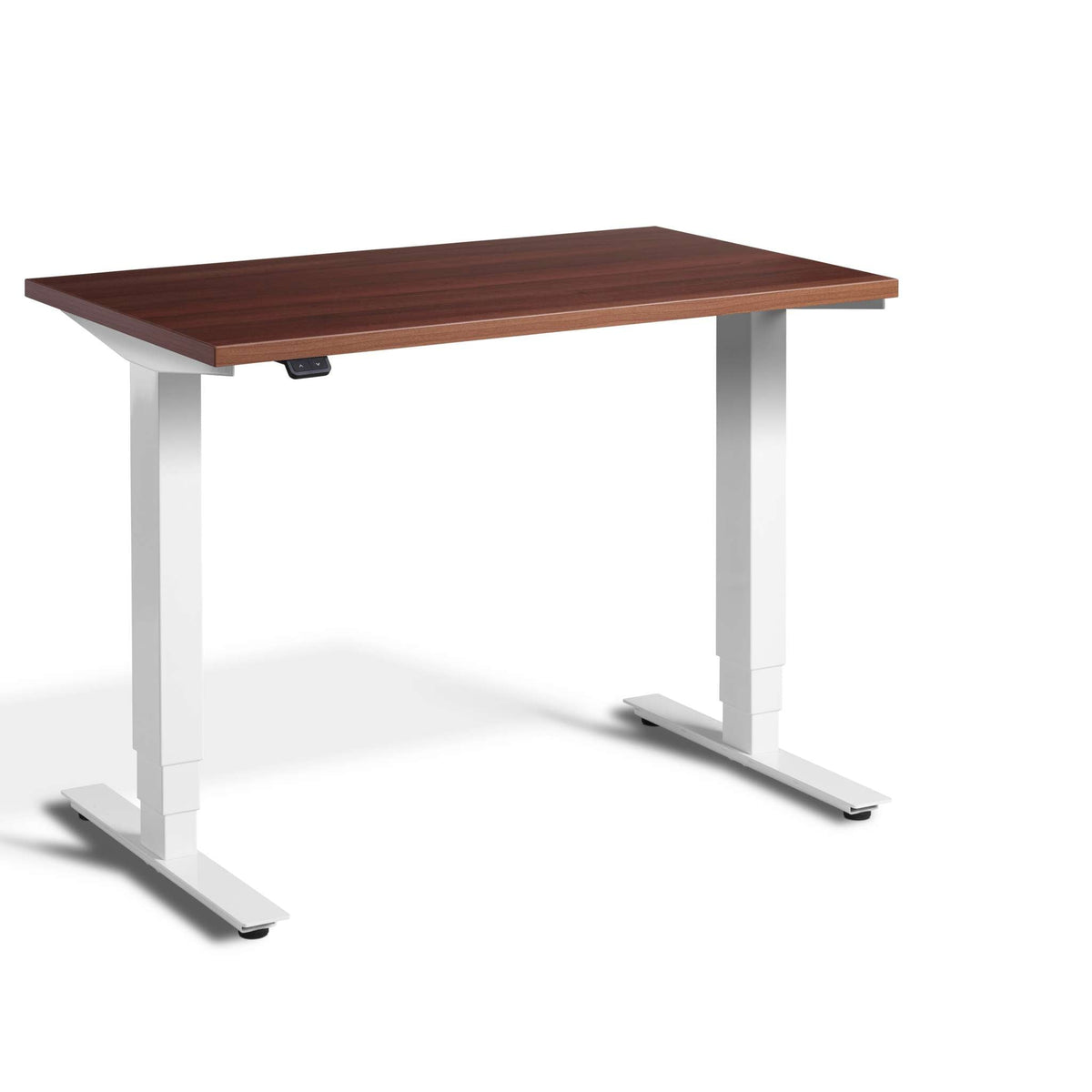 standing desk 90cm wide: pacto walnut top & white frame