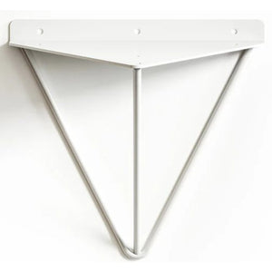 Prism brackets for shelf, white, front view