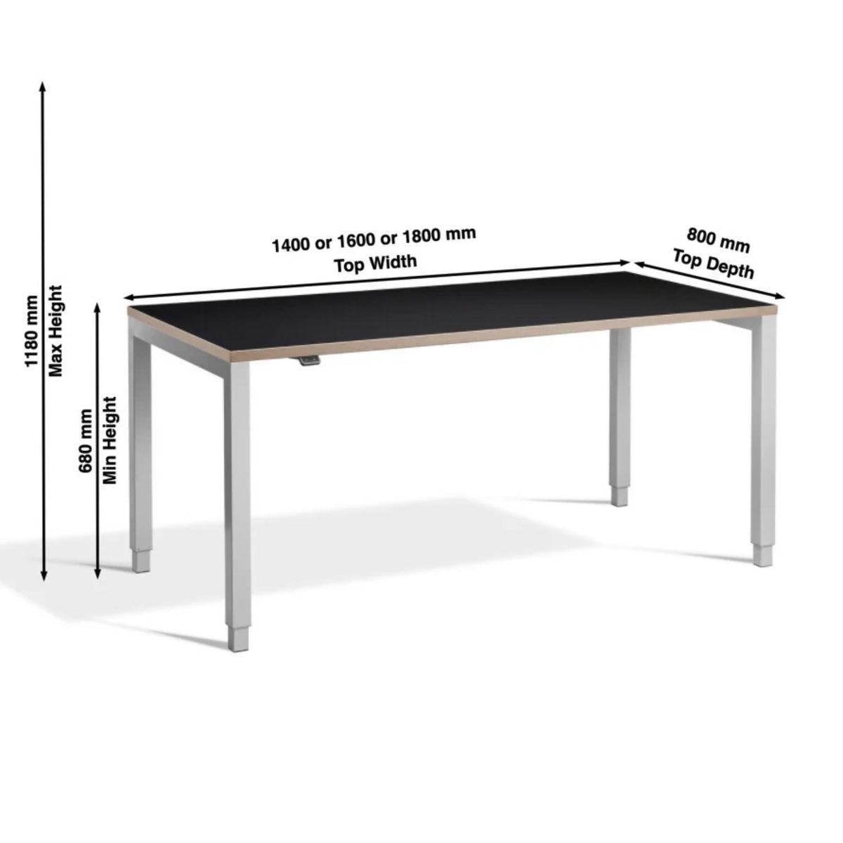 Real Wood 4 Leg Standing Desk - Rega Desk Dimensions