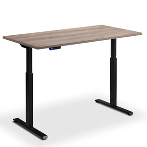 Rise Fall Desk - Rize1 - Black Frame - Grey Nebraska Oak Top - Studio Image
