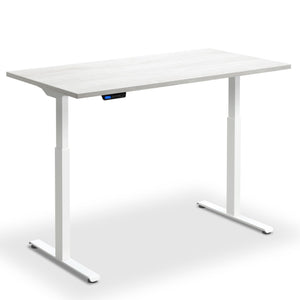 Rise Fall Desk - Rize1 - White Frame - Cascina Pine Top - Studio Image