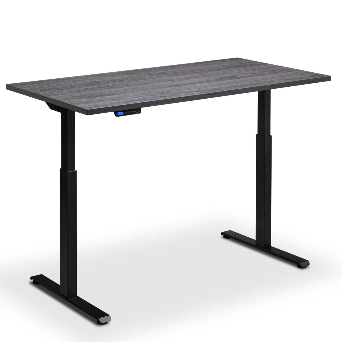Rise and Fall Desk - Rize1 - Black Frame - Anthracite Sherman Oak Top - Studio Image