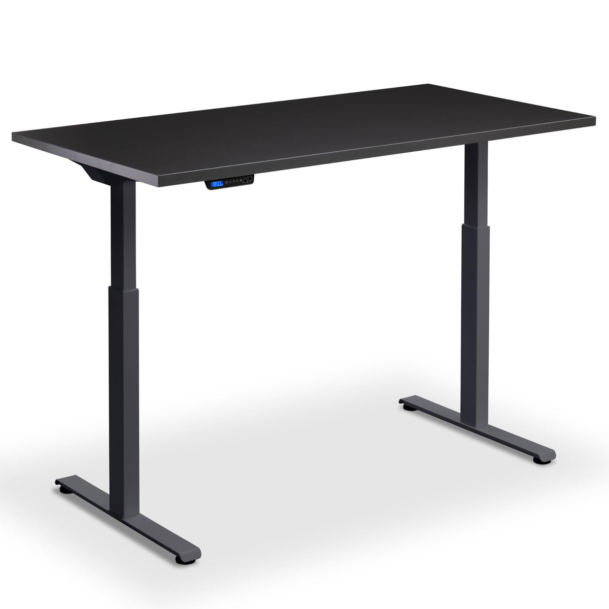 Rising and Falling Desk - Rize1 - Anthracite Frame - Soft Black Top - Studio Image