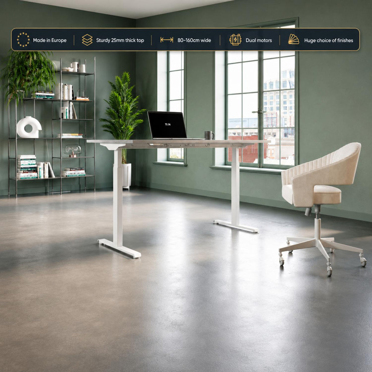 Rising and Falling Desk - Rize1 - Ofiice Setup Shown
