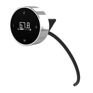 Rotating handset for standing desk in angled front view with OLED display