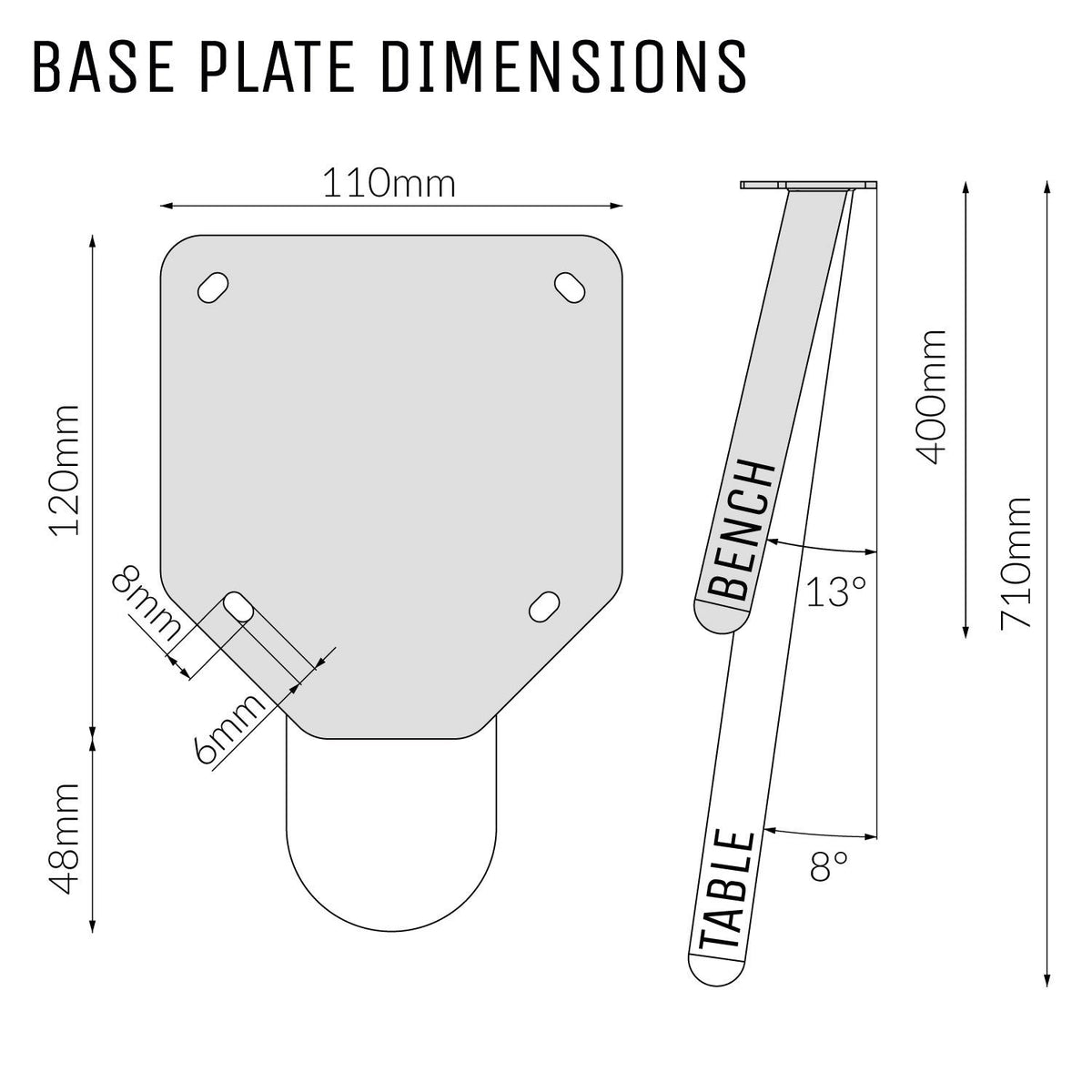 Round Desk Legs - 71cm Table Dimensions