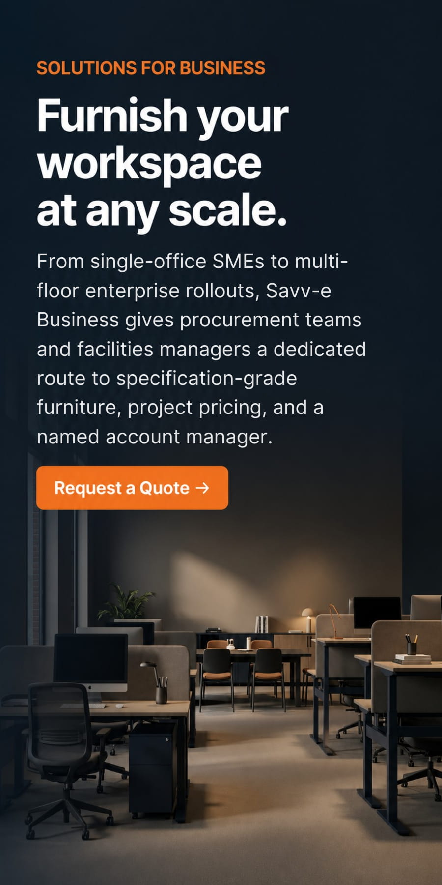 Savv-e Solutions For Business - Hero Banner Mobile