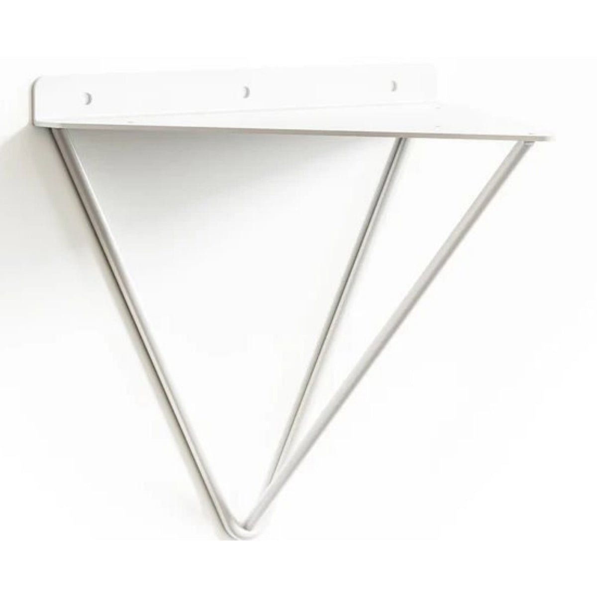 Shelf prism brackets, white, side view
