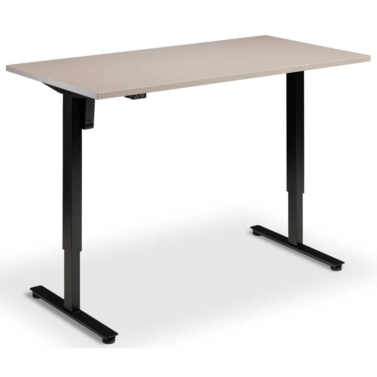 Single Motor Electric Desk - Rize Mono - Black Frame - Stone Top - Studio Image