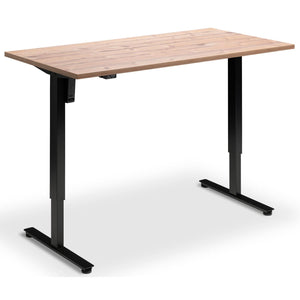 Single Motor Electric Desk - Rize Mono - Black Frame - Timber Top - Studio Image