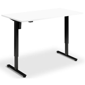 Single Motor Electric Desk - Rize Mono - Black Frame - White Top - Studio Image