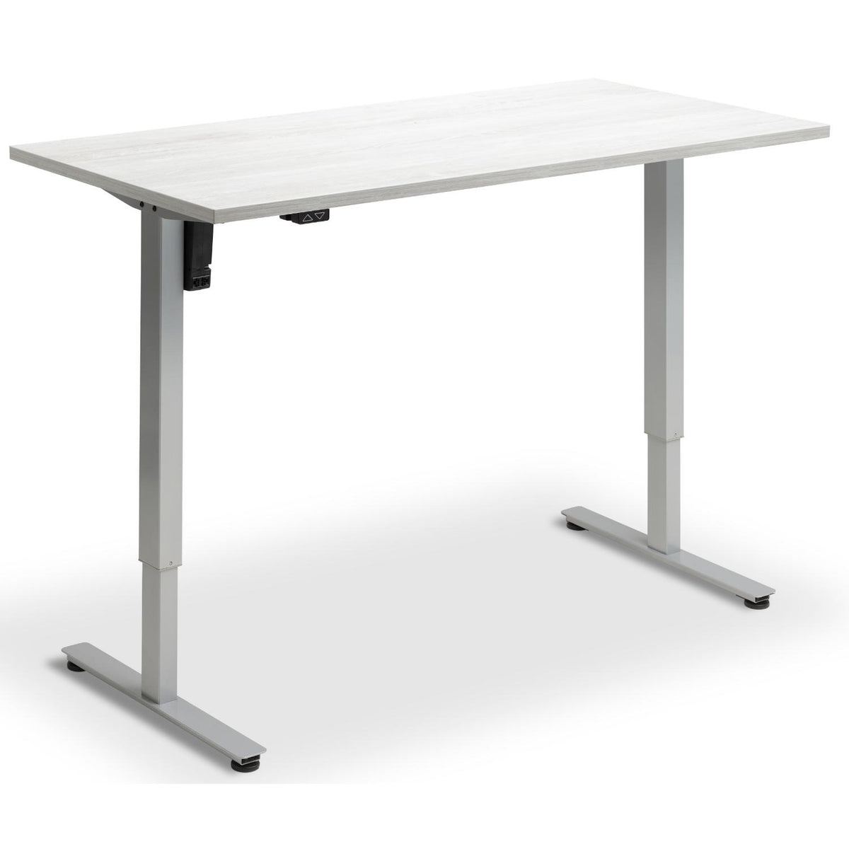 Single Motor Electric Desk - Rize Mono - Silver Frame - Cascina Pine Top - Studio Image