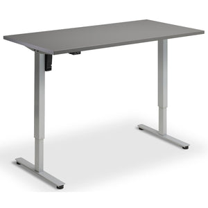 Single Motor Electric Desk - Rize Mono - Silver Frame - Graphite Top - Studio Image