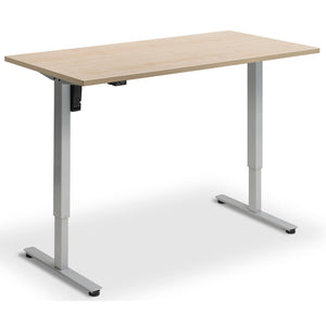 Single Motor Electric Desk - Rize Mono - Silver Frame - Maple Top - Studio Image