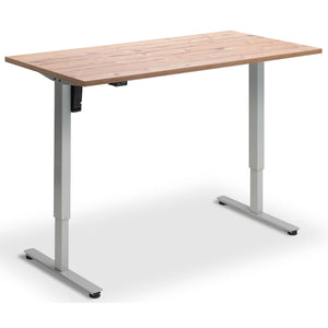 Single Motor Electric Desk - Rize Mono - Silver Frame - Timber Top - Studio Image