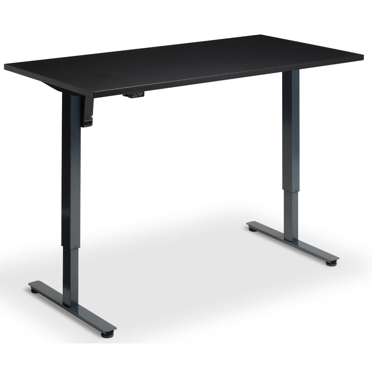 Single Motor Sit Stand Desk - Rize Mono - Anthracite Frame - Black Top - Studio Image