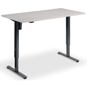 Single Motor Sit Stand Desk - Rize Mono - Anthracite Frame - Cashmere Top - Studio Image