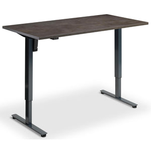 Single Motor Sit Stand Desk - Rize Mono - Anthracite Frame - Dark Concrete Top - Studio Image