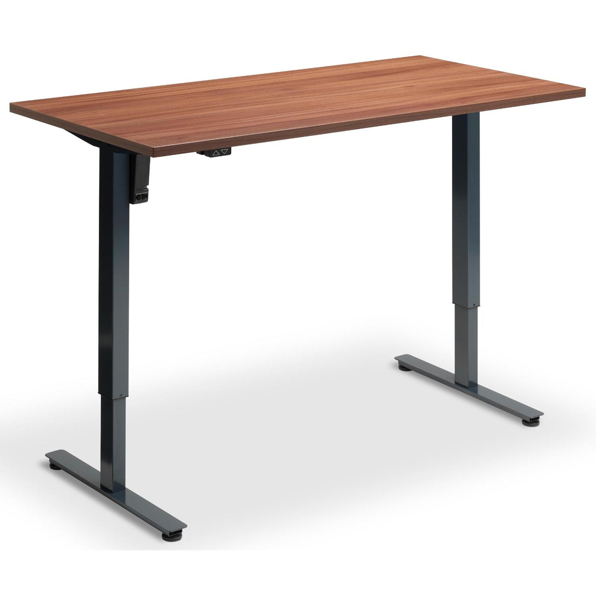 Single Motor Sit Stand Desk - Rize Mono - Anthracite Frame - Natural Dijon Walnut Top - Studio Image