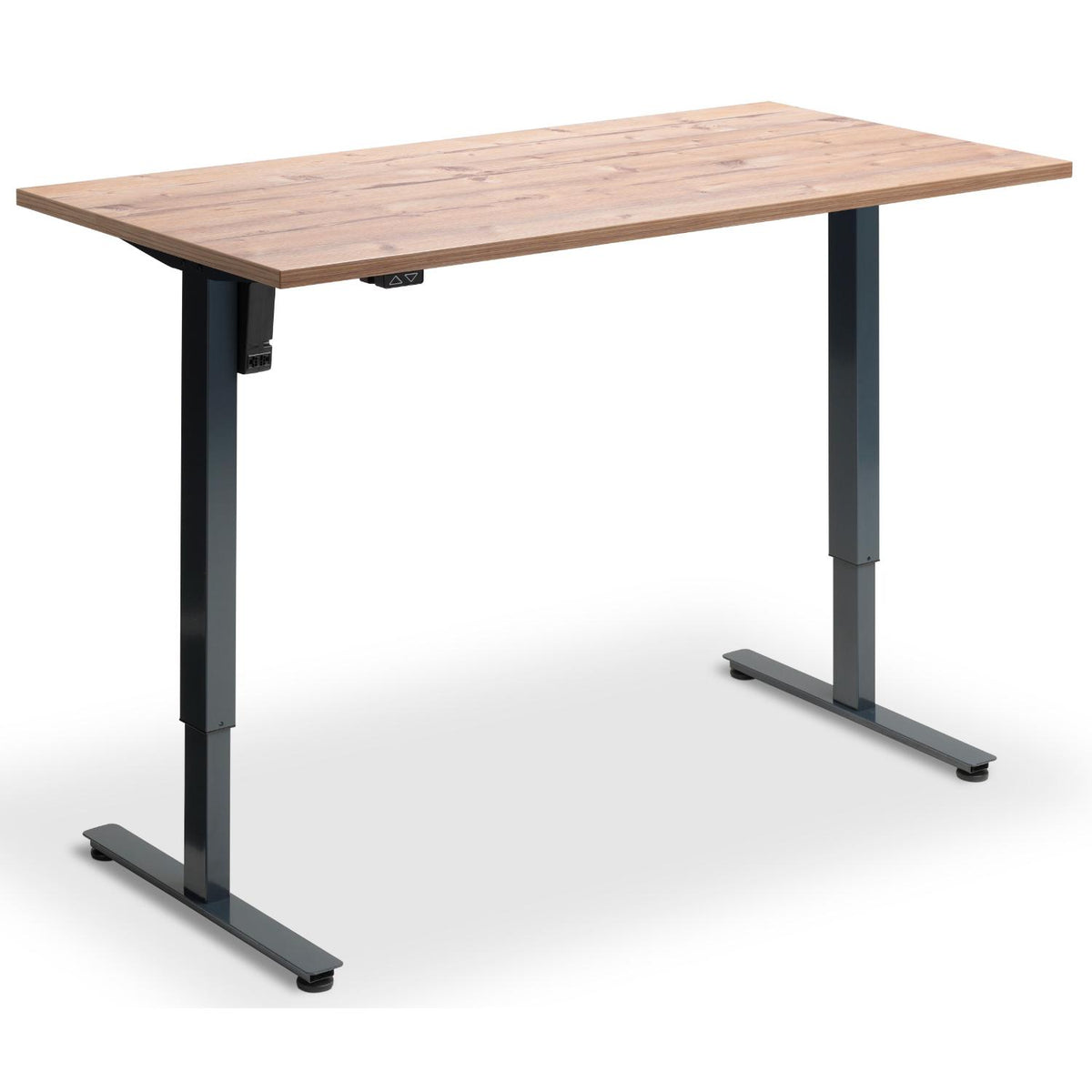Single Motor Sit Stand Desk - Rize Mono - Anthracite Frame - Timber Top - Studio Image
