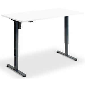 Single Motor Sit Stand Desk - Rize Mono - Anthracite Frame - White Top - Studio Image