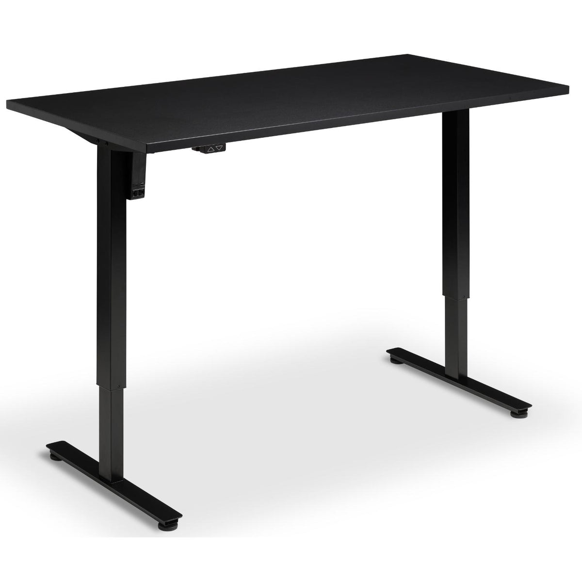 Single Motor Standing Desk - Rize Mono - Black Frame - Black Top - Studio Image