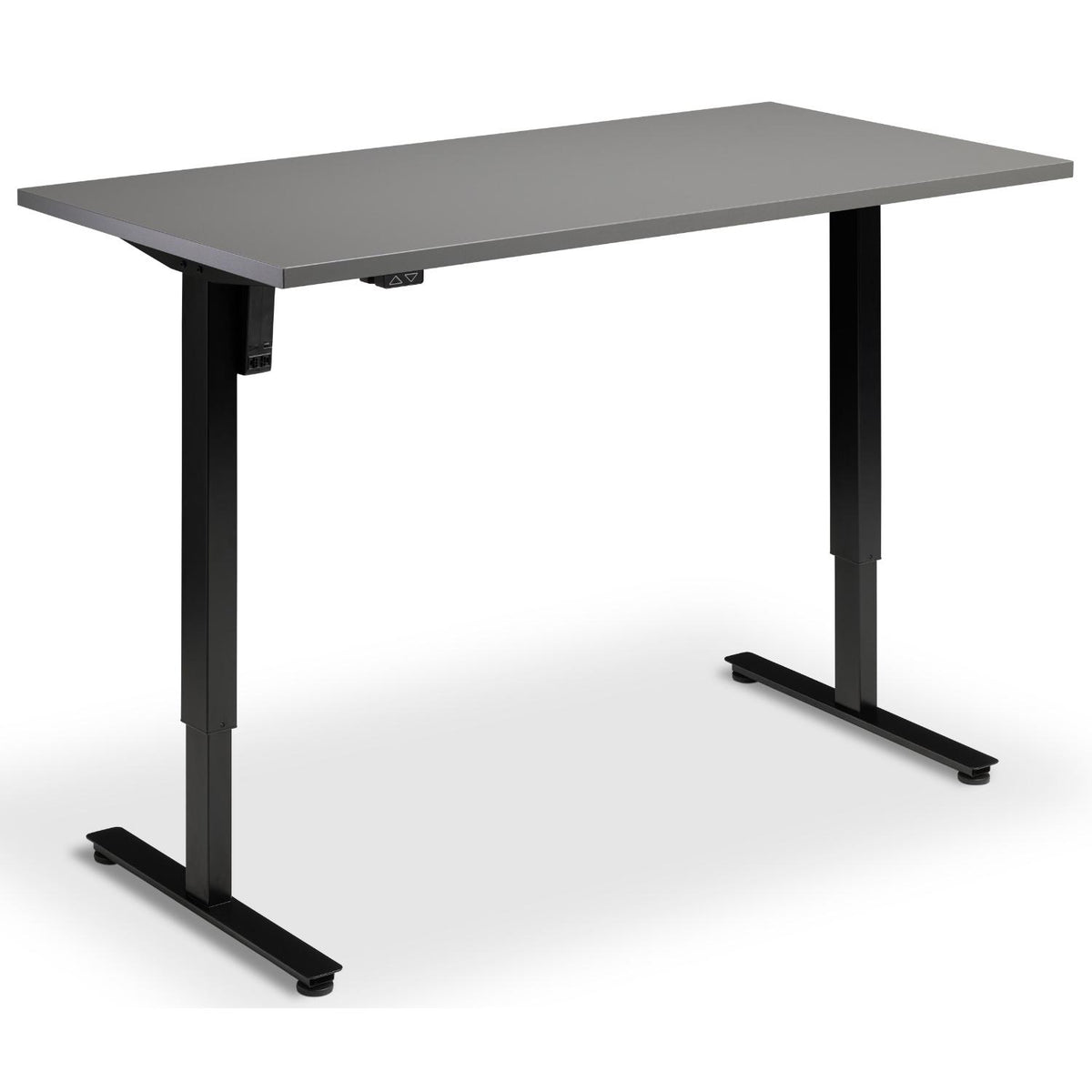 Single Motor Standing Desk - Rize Mono - Black Frame - Graphite Top - Studio Image