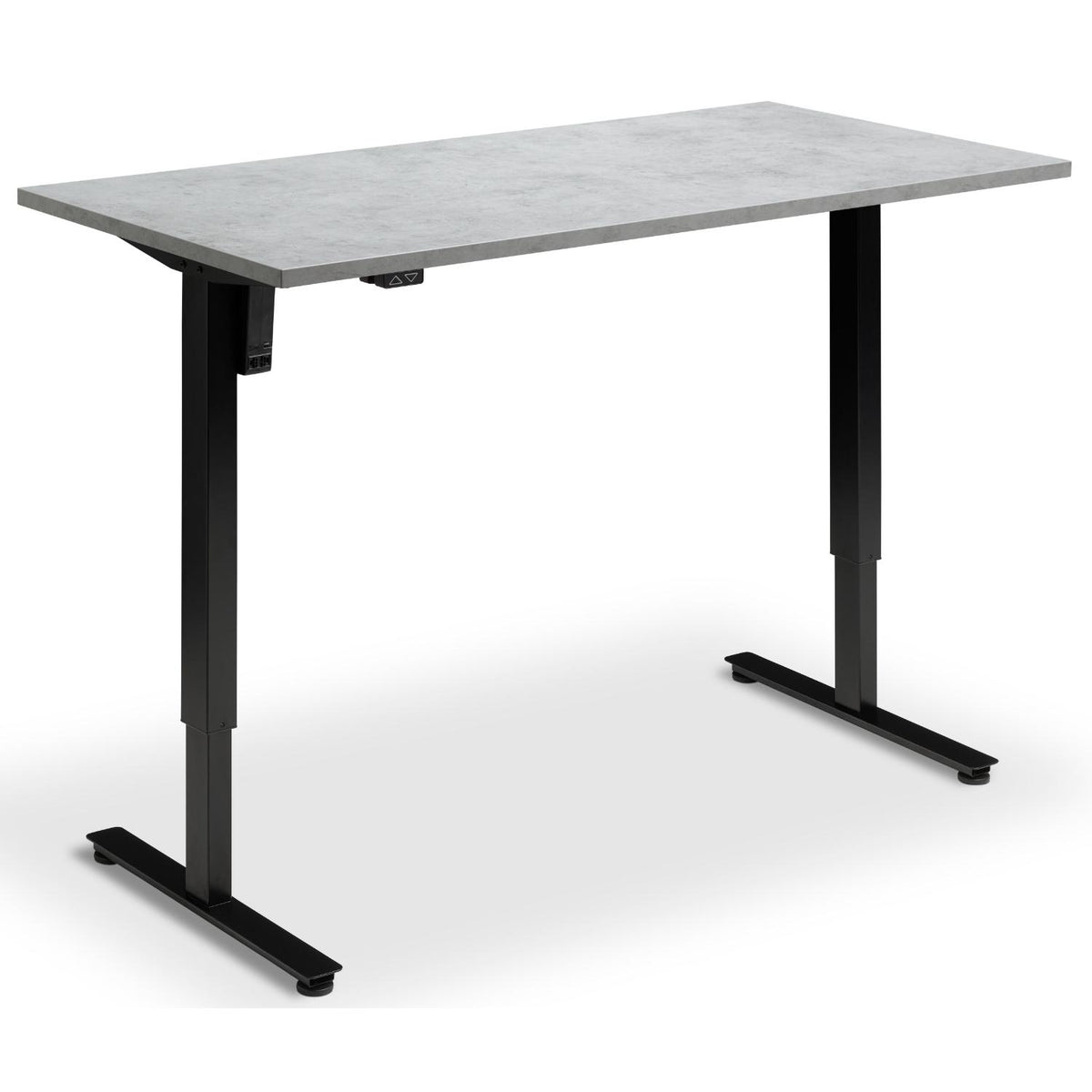 Single Motor Standing Desk - Rize Mono - Black Frame - Light Concrete Top - Studio Image