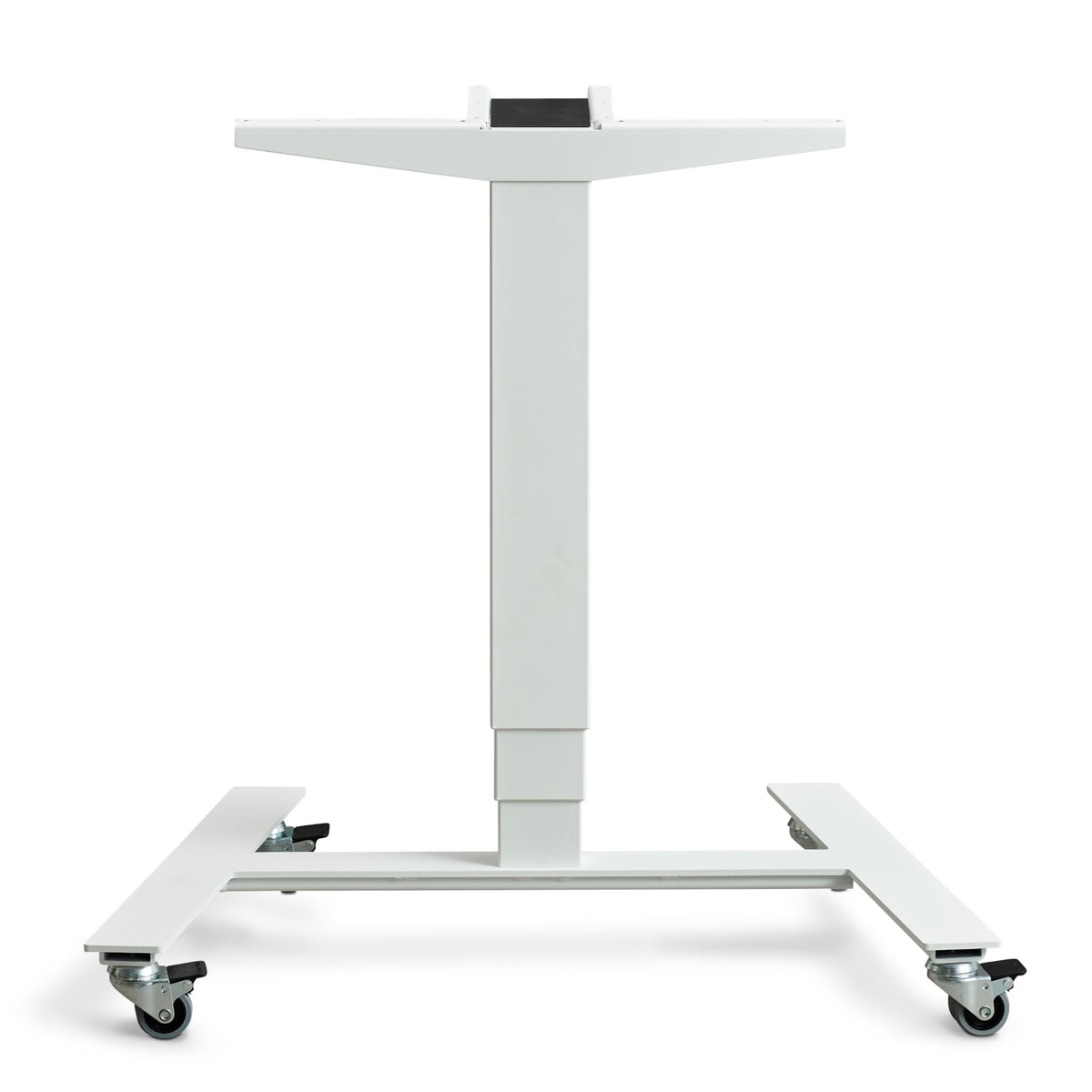 Single leg height adjustable desk base - Rova - White Colour - Studio Image