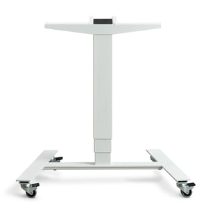 Single leg height adjustable desk base - Rova - White Colour - Studio Image
