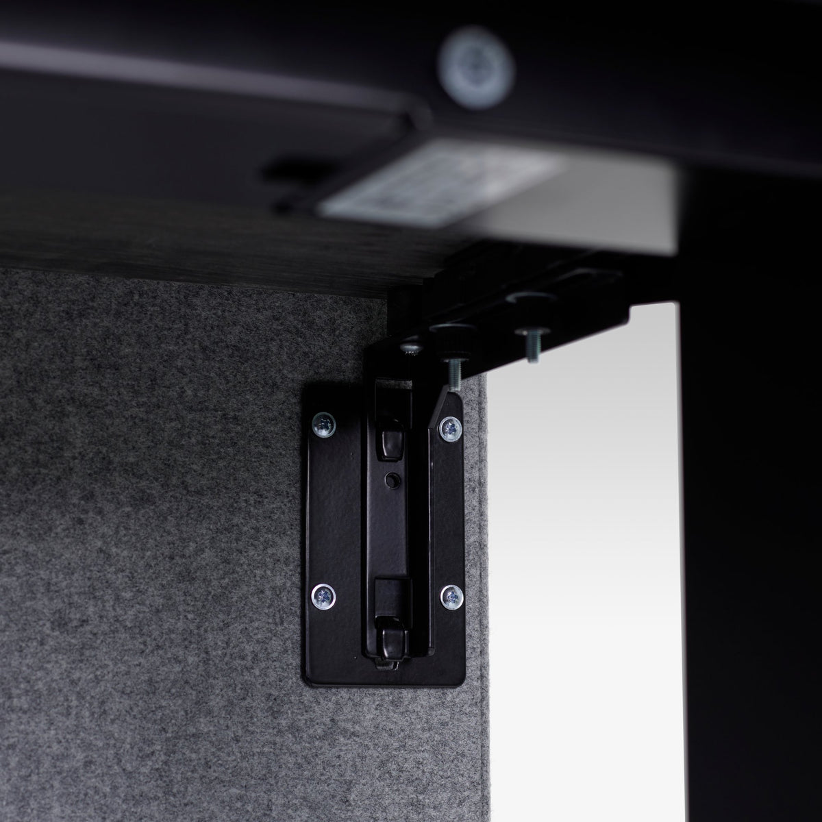 Sit Stand Desk Modesty Panel - Bracket Fixing to Frame - Black Colour 