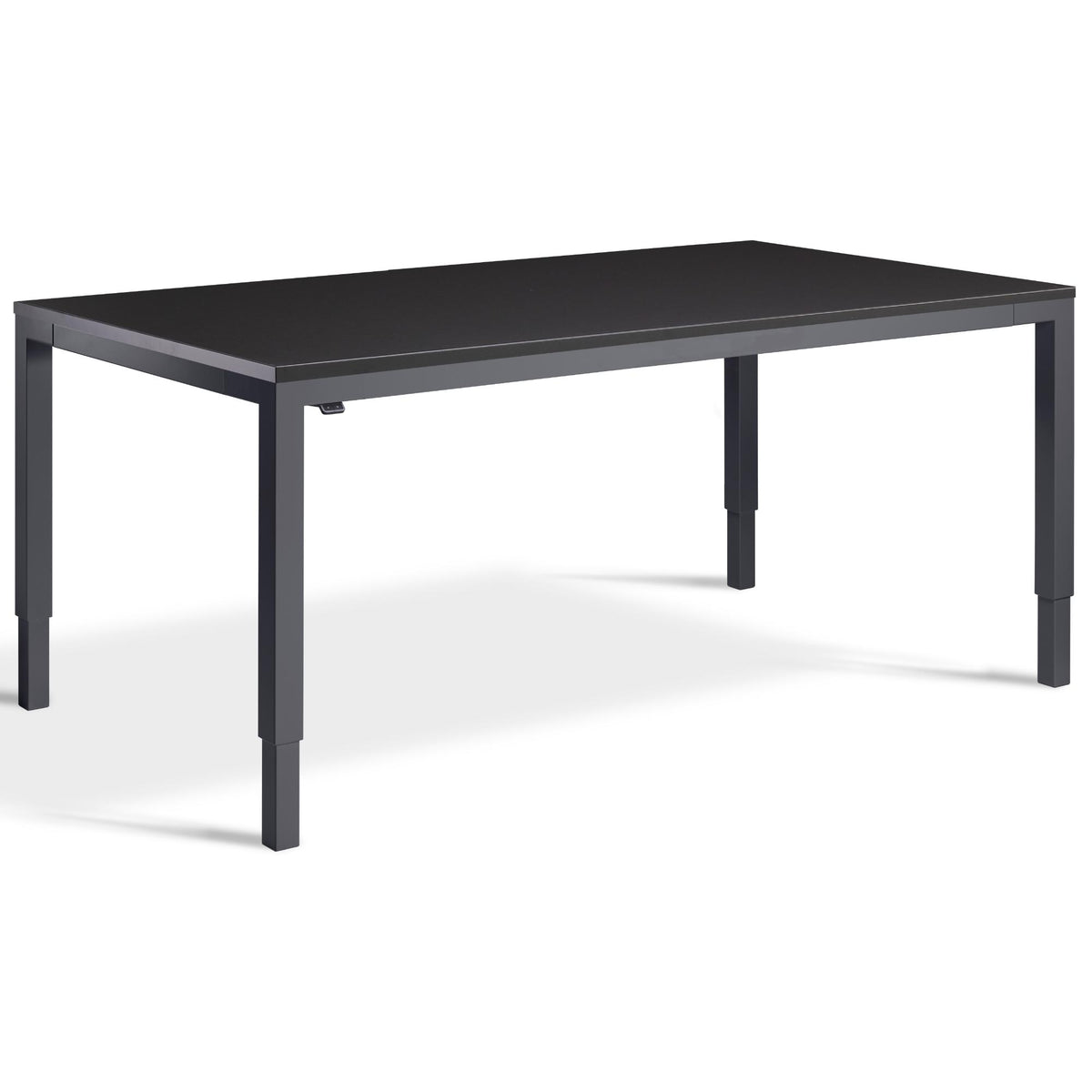 Sit Stand Meeting Room Table - Altura Elite - Anthracite Frame - Soft Black Top - Studio Image