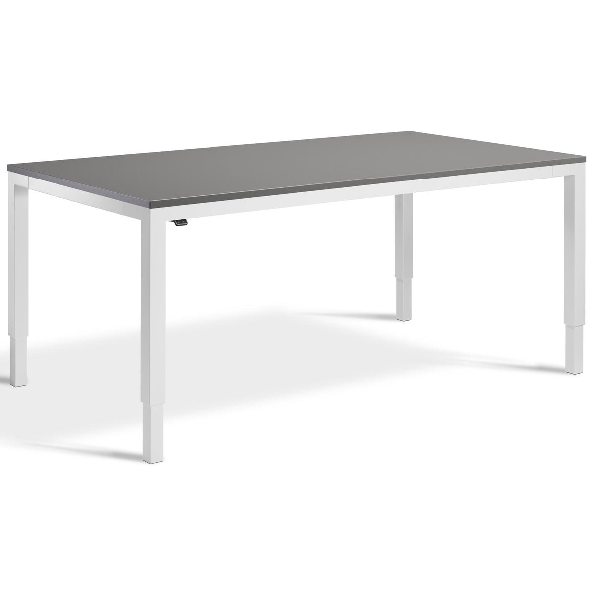Sit Stand Meeting Room Table - Altura Elite - Light Grey Frame - Graphite Top - Studio Image