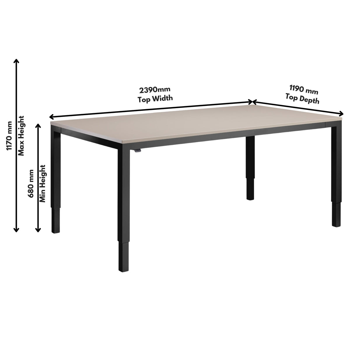 Sit Stand Meeting Table - Altura Elite - Dimensions