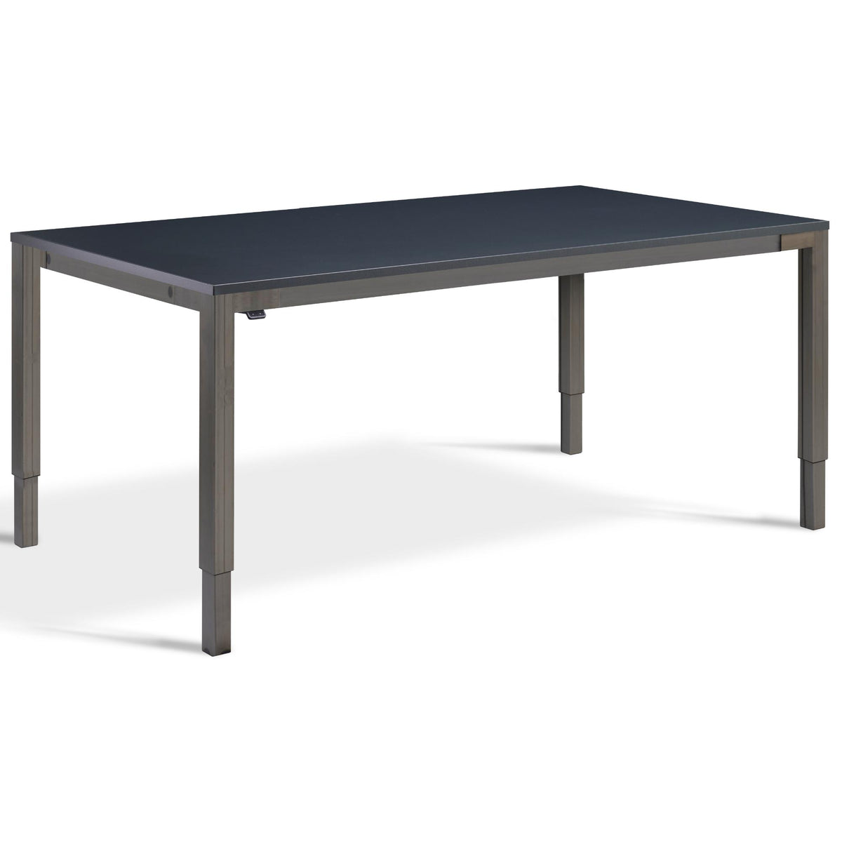 Sit Stand Meeting Table - Altura Elite - Raw Steel Frame - Anthracite Top - Studio Image