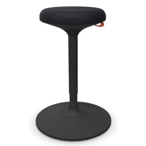 Sit Stand Desk Stool - Viasit Cloonch - Black Base - Black Era 1248 Seat Fabric - Studio Image