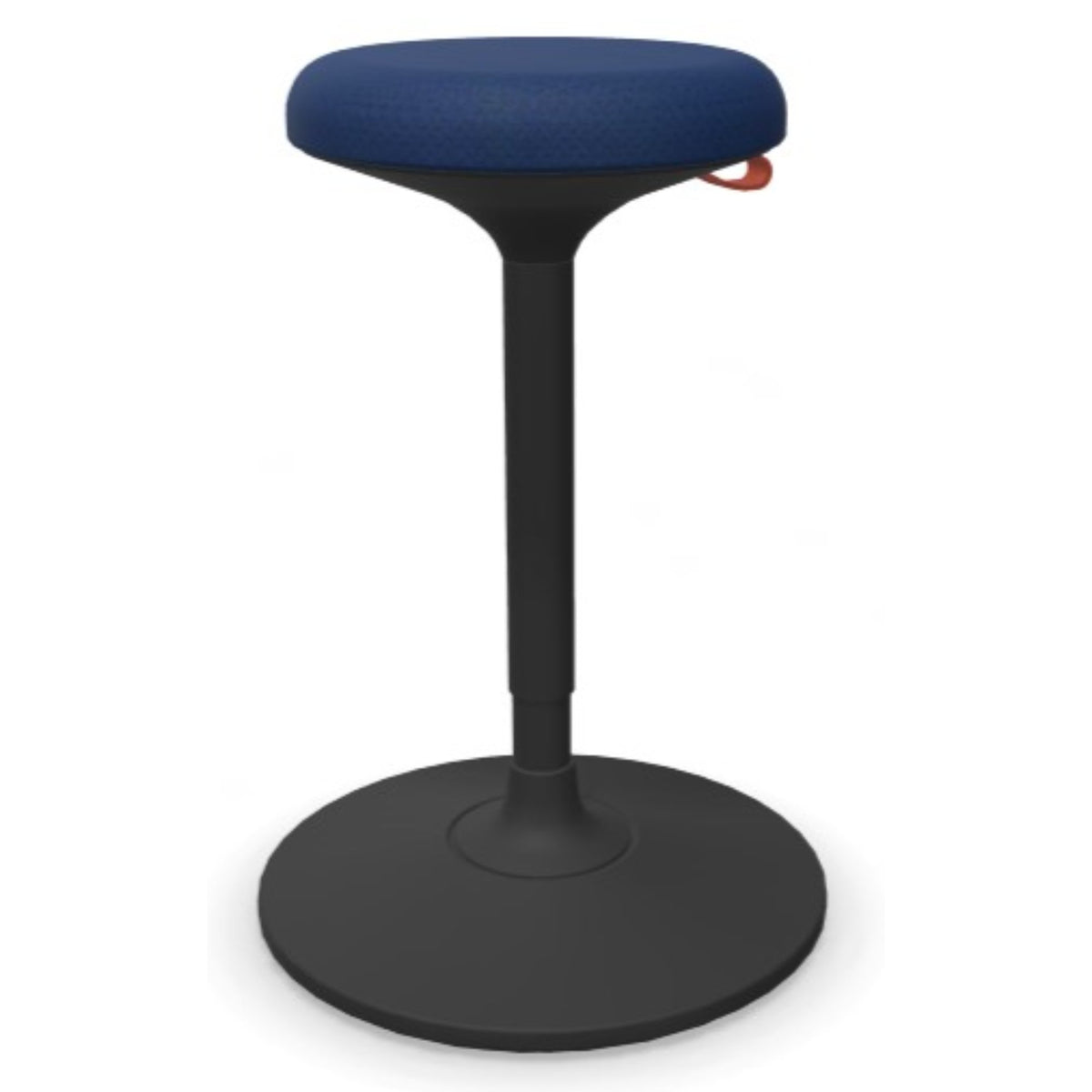 Sit Stand Desk Stool - Viasit Cloonch - Black Base - Blue Alba 1143 Seat Fabric - Studio Image