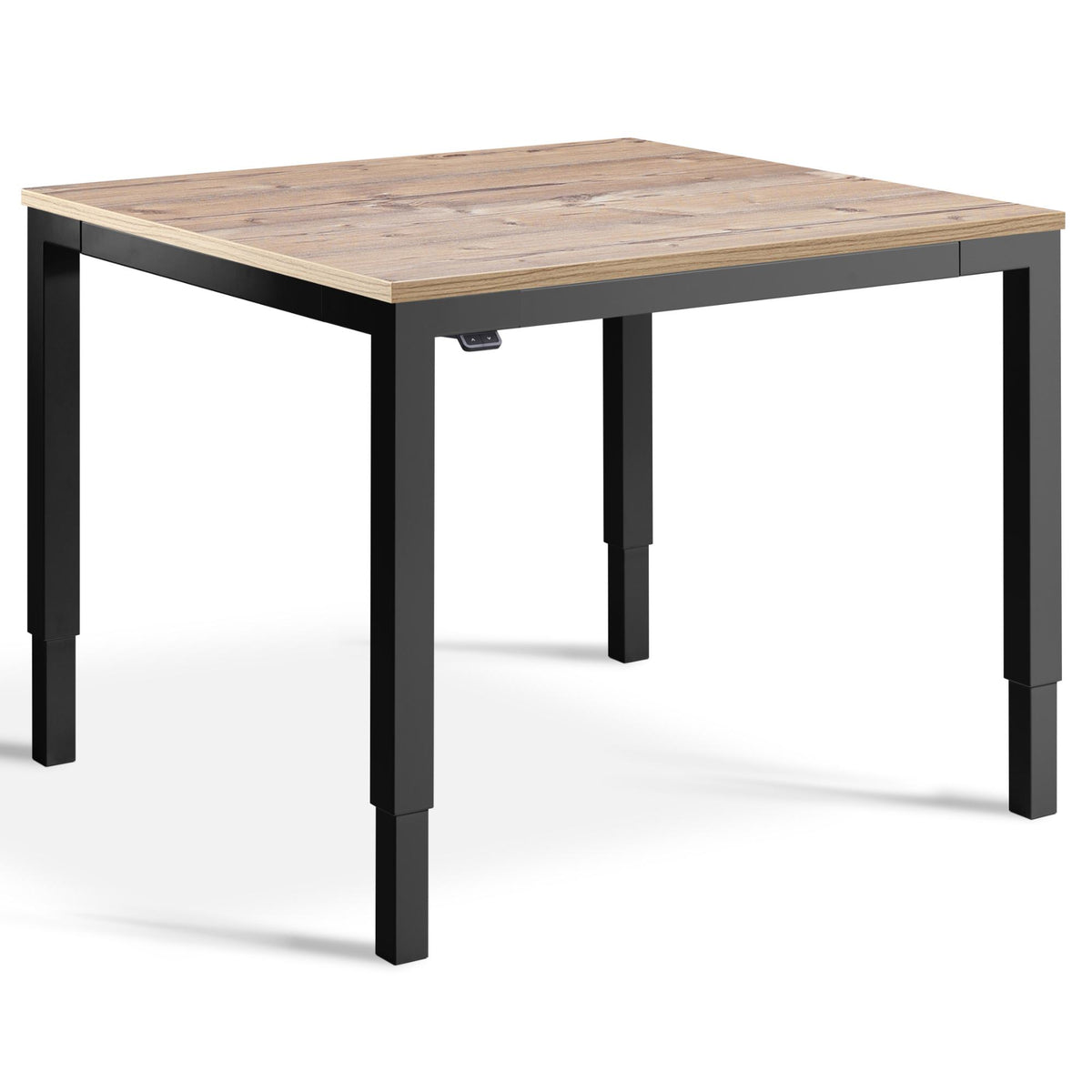 Small Adjustable Meeting Table - Altura Mini - Black Frame - Timber Top