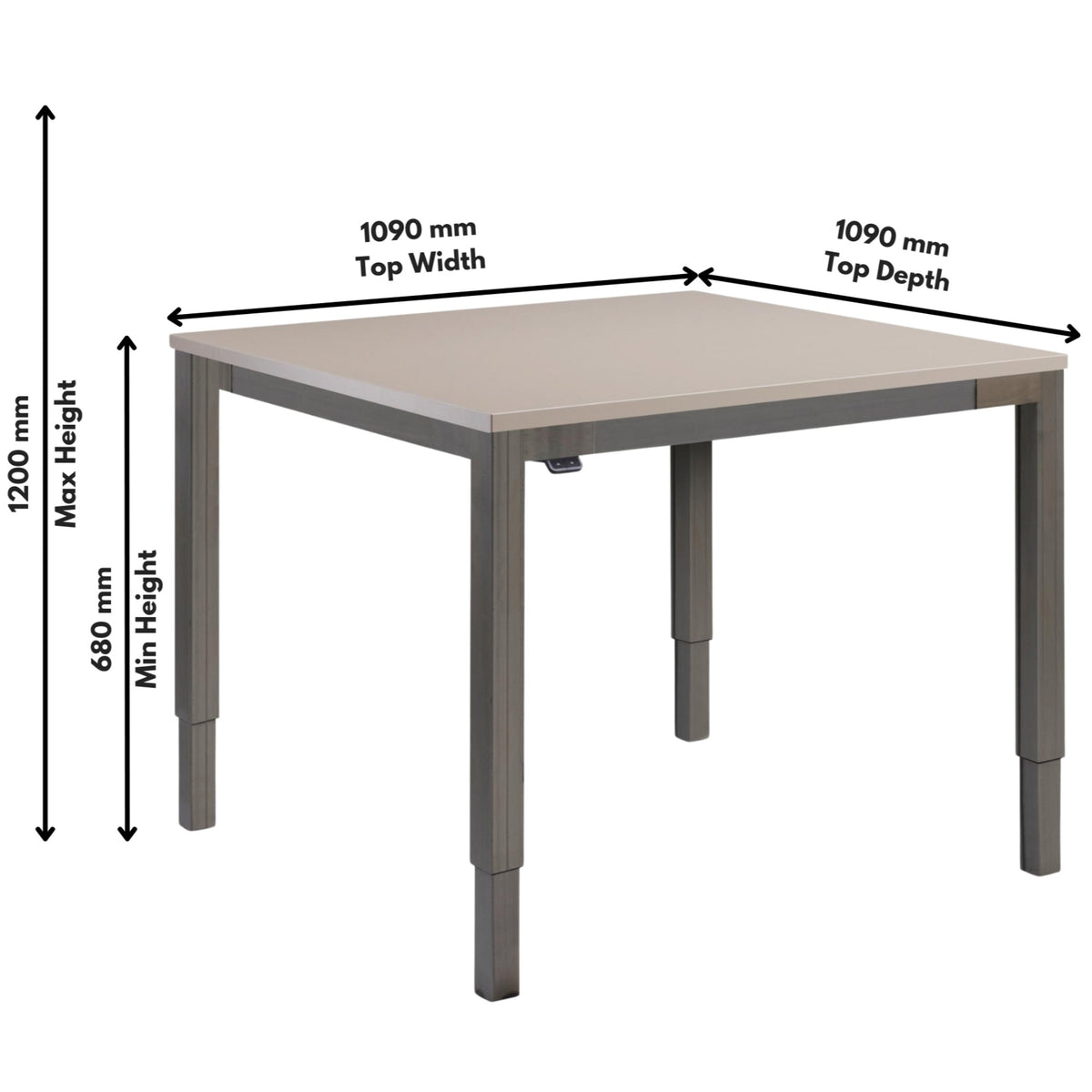 Small Adjustable Meeting Table - Altura Mini Table Dimensions