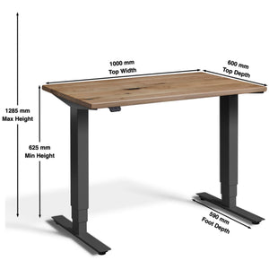 Small Real Wood Standing Desk - Pacto - Product Dimensions