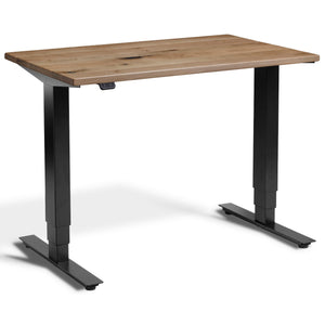 Small Real Wood Standing Desk - Pacto - Solid Oak Top - Black Frame - Studio Image