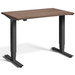 Small Walnut Standing Desk - Pacto Desk - Anthracite Colour Frame - Studio Image