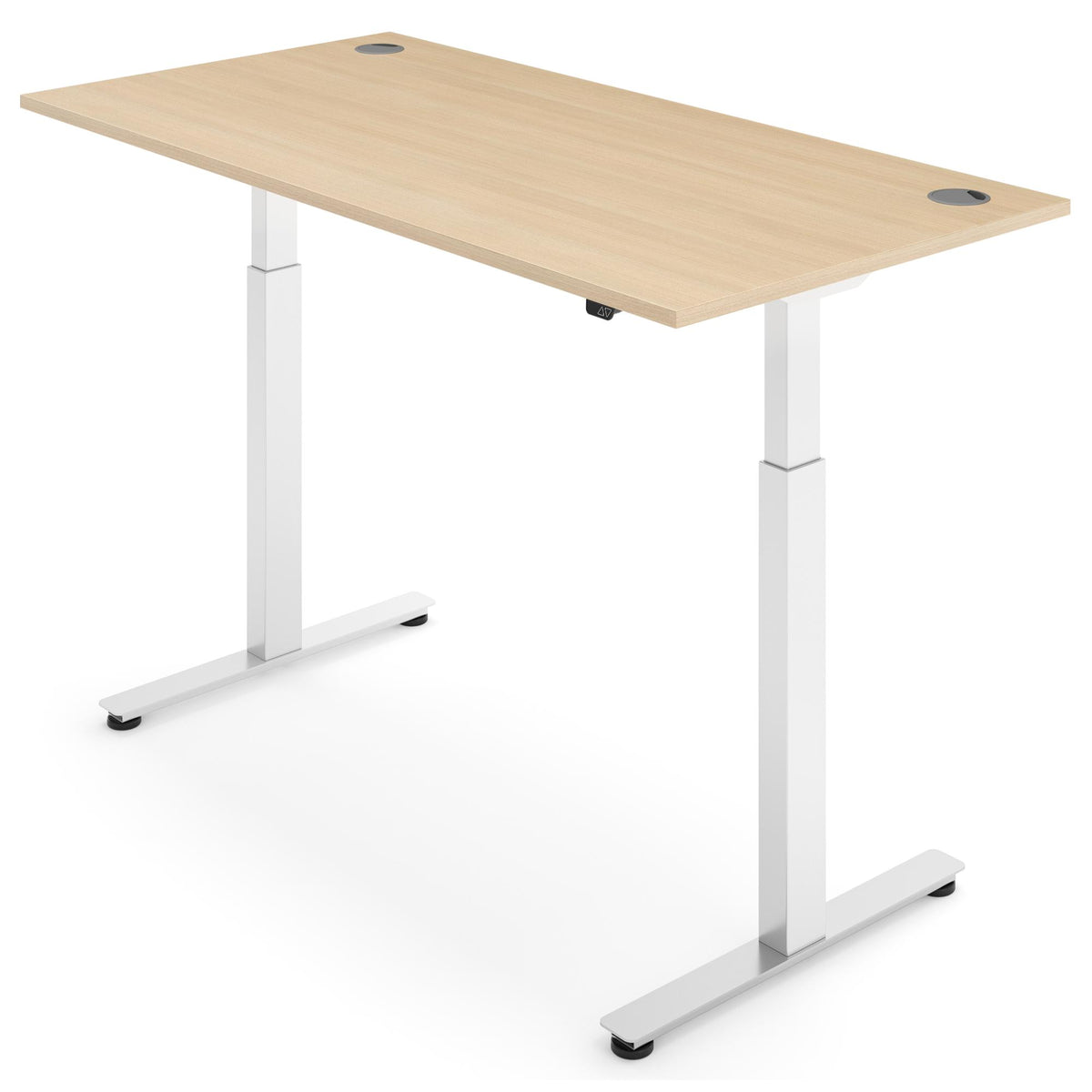 Smart Adjustable Desk - NeoActiv2 - White Frame - Oak Top - Studio Image