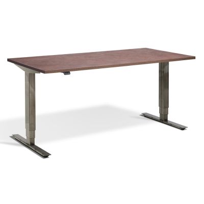 Smyth traight sit stand desk with Ferro Bronze top