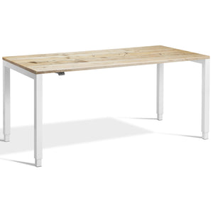 Solid Wood 4 Leg Standing Desk - Rega - Reclaimed Scaffold Board Top - White Frame - Studio Image